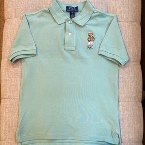 Polo by Ralph Lauren Kids Mint Polo Shirt with Bear Embroidery sz 8